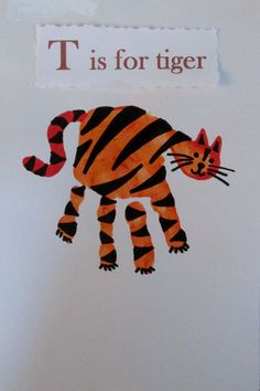 a children's book with an image of a tiger