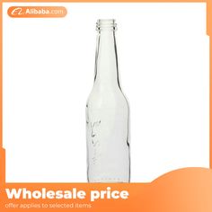 an empty glass bottle with the label wholesale price