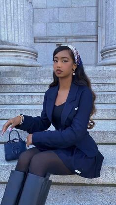 Off Duty Princess, Samira Ahmed Outfits, Outfits With Long Skirts Black Women, Aesthetic Lawyer Outfits, Black Woman Corporate Aesthetic, Bougie Outfits Black Women, Winter Graduation Outfit College Classy, Lawyer Aesthetic Outfit, Hyper Feminine Outfits Black Women