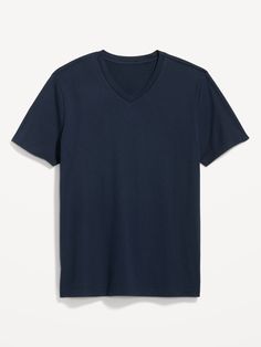 v-neck short sleeves relaxed fit hits below waist model is approx.  6'1" and wears a size m Basic Blue V-neck T-shirt, Blue Cotton V-neck T-shirt, Stones Throw, Lily White, Jack Black, Rib Knit, V Neck T Shirt, Old Navy, Short Sleeves