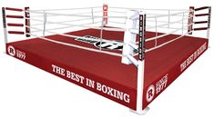 a red and white boxing ring with the words'best in boxing'on it