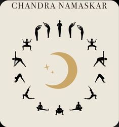 the book cover for chakra namaskar, with silhouettes of people doing yoga