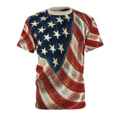 Proudly proclaim your patriotism wearing our beautiful flag, Old Glory, and show off America's Stars and Stripes! Our aim in designing this unisex tee shirt was to create a patriotic,l fashion-statement for any occasion. Crafted from a specially textured, thick microfiber-knit fabric, this t shirt offers a luxuriously soft touch while maintaining its shape. Quick-drying when wet, this lightweight and highly breathable t-shirt is the ideal choice for hot days, but can also be worn as a soft, comfy layer on summer nights too! Features: Wrinkle-Free means no ironing! Extremely comfortable, strong and durable synthetic fabric Light-weight fabric (6.0 oz/yd² (170 g/m Ribbed-knit collar with seam Side-seams for structural support Twill tape in shoulders stabilizes the back and prevents stretchin Old Glory, Synthetic Fabric, American Style, Twill Tape, Stripes, Tee Shirts, Bathing Beauties, Tops & Tees, Adult Outfits