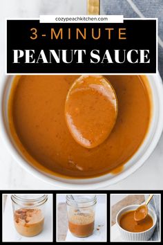 3 - minute peanut sauce in a white bowl