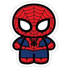 a spider man sticker on a white background