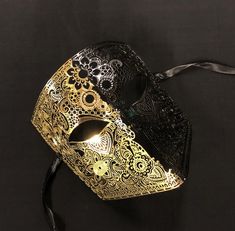 Masquerade Ball Men, Black And Gold Masquerade Mask, Masquerade Men, Gold Masquerade Mask, Black Masquerade Mask, Mask Venetian, Luxury Mask, Mens Masquerade Mask, Black And Gold Aesthetic