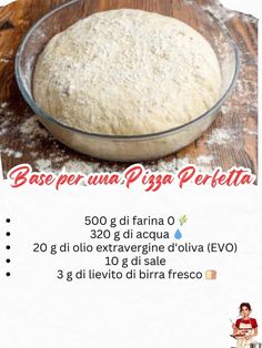 an image of bread in a bowl on a wooden table with instructions for making it