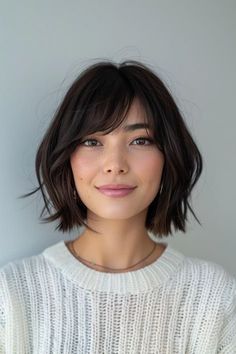 Bob Cuts, Thick Hair, Short Hair, Bangs, A Woman, Hairstyles, White