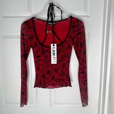 Up For Sale Nwt I Am Gia Red Python Print Top Sz Xs Edgy Red Top For Night Out, Edgy Red Summer Top, Edgy Red Summer Tops, Red Stretch Edgy Top, Red Y2k Long Sleeve Tops, Red Y2k Style Tops For Party, Red Long Sleeve Y2k Top, Fitted Red Top In Edgy Style, Trendy Fitted Red Tops