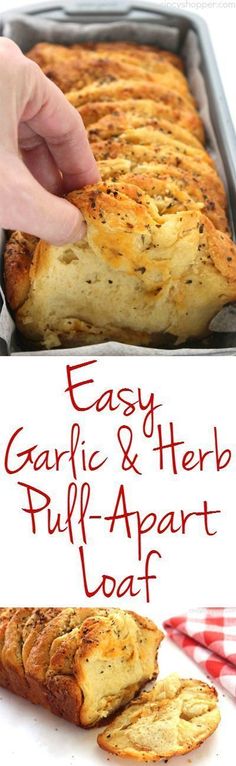 an easy garlic and herb pull apart loaf