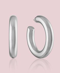 Elegant and Timeless Thick Silver-Plated Hoops Bangle Ring, Silver Jewelry Necklace, Everyday Style, The Label, Statement Earrings, Anklets, Everyday Fashion, Bangle Bracelets, Choker Necklace