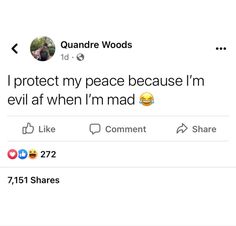 two tweets on twitter with the caption'protect my peace because i'm evil at when i'm mad