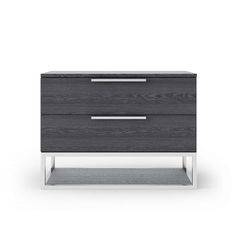 an image of a nightstand with two drawers on each side and one drawer in the middle