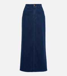 Sera denim midi skirt Denium Midi Skirt, Jean Skirt Long, Luxury Casual Mid-rise Denim Skirt, Trendy Full-length Denim Blue Skirt, Luxury Mid-rise Denim Skirt, Luxury Mid-rise Denim Blue Skirt, Black Denim Midi Skirt, Long Jean Skirt, Blue Denim Skirt