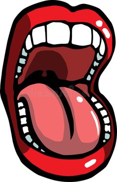 an open mouth with teeth and tongue royalty illustration