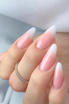 Sparkly Nail Designs, Baby Boomers Nails, Squoval Nails, Hard Nails, Sparkly Nails, Oval Nails, Baby Boomer, Classy Nails, Ombre Nails