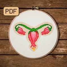 the cross stitch pattern has been made to look like an animal's head