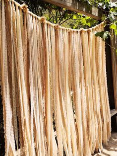 What a gorgeous, unique and charming little beauty!!ONE stunningly beautiful shabby chic BOHO rustic cottage style window curtain/wall hanging/bed decoration/room devider, wedding/birthday party/baby shower photo backdrop, in beige/peach/taupe, etc, earth tones, decorated by assorted laces, about 6 feet (180cm) high.It has about 40" long lace string on both ends for hanging. The drop part is made from assorted top quality lace, including vintage style embroidered tulle lace, venise lace, flat la Wedding Curtain Entrance, Boho Decorations Party, Boho Ceiling Decor, Earth Tone Party, Bohemian Theme Party Decoration, Boho Photo Backdrops, Boho Backyard Party, Rustic Boutique Ideas, Boho Backdrop Ideas