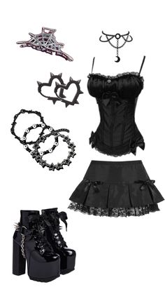 Tulle Skirts Outfit, Goth Outfit, Edgy Outfits