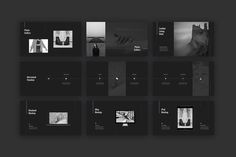 the black and white presentation is displayed in multiple sections