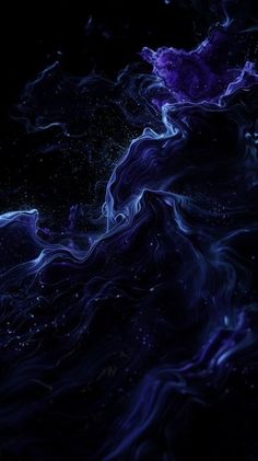 an abstract painting with blue and purple colors