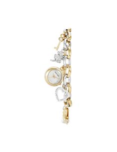 Crafted with meticulous attention to detail, this vintage-inspired timepiece exudes timeless elegance with delicate crystal-accented charms adorning its bracelet. • Band Length: 6"• Case width: 20mm• Band width: 10mm Bracelet With Watch, Charm Bracelet Watch, Anne Klein, Silver Watch, Time Piece, Bracelet Watch, Timeless Elegance, Silver Tone, Vintage Inspired