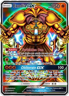 the card for exodia gx, which features an image of a muscular man