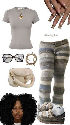 a woman's clothing and accessories including shoes, sunglasses, bracelets and rings