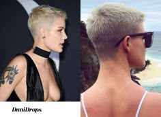 Buzz Cut With Fade Women, Outfits For Buzzcut Women, Buzz Haircut For Women, Women’s Shaved Head, Womens Buzzed Hairstyles, Women’s Fade Buzzcut, Styling Grown Out Buzz Cut, Women Buzzcut Style, Women Bald Haircut