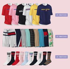 the different types of socks and shorts are shown in this graphic diagram, which shows how to wear them