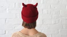 Beanie with horns, Red Devil Horns Hat, Halloween Blood red cap for women, Halloween outfit, Knit be Red Halloween Hat One Size Fits Most, Casual Beanie Hat For Halloween, Casual Beanie For Halloween, Hats With Horns, Winter Novelty Beanie Costume Hat, Novelty Winter Beanie Costume Hat, Red Novelty Hats For Halloween, Horn Beanie Crochet, Novelty Knitted Beanie