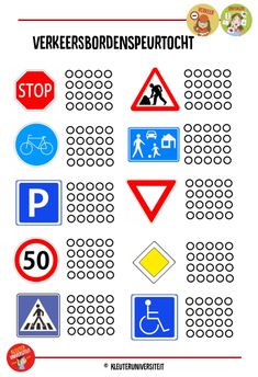 an image of various road signs and symbols in german for children to learn how to read