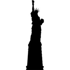 the statue of liberty silhouetted against a white background