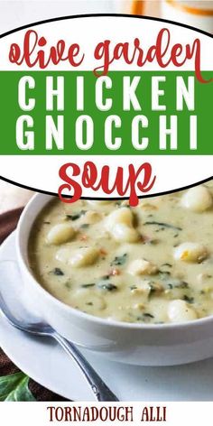 chicken gnocchi soup Olive Garden Recipes, Chicken Gnocchi, Chicken Gnocchi Soup