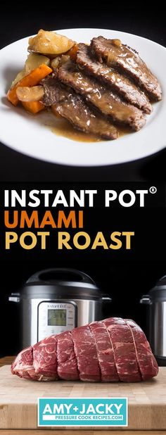 an advertisement for instant pot umami pot roast