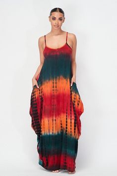 Comfy Tank Dress with side pockets Comfy Maxi Dress, Tye Dye Dress, Drape Maxi Dress, Tie Dye Maxi Dresses, Rainbow Tie, Tie Dye Maxi, Tie Dye Dress, Maxi Tank Dress, Dyed Dress