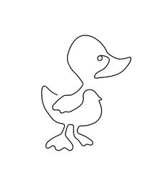 a line drawing of a duck