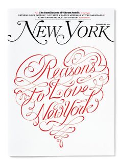 the new york magazine cover features an ornate heart and handwritten words in red ink