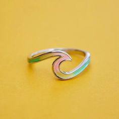 Pura Vida Tie Dye Wave Ring - Silver - The Cottage Wave Ring Silver, Freestyle Watch, Fun Tie, Sand Surfing, Surf Accessories, Pura Vida Bracelets, Make Waves, Wave Ring, Cool Ties