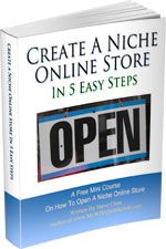 an open book with the title'create a niche online store in 5 easy steps '