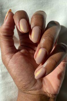 Moonbeam – Cirque Colors Tan Shimmer Nails, Pale Gold Nails, Light Gold Nails, Nails For Wedding Bridesmaid, Gold Shimmer Nails, Sheer White Nail Polish, Dark Skin Nails, Honey Nails, Moonstone Nails