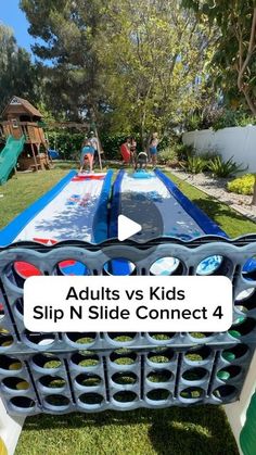 AMBER MAMIAN on Instagram: "SLIP & SLIDE CONNECT 4- ADULTS VS. KIDS   This has quickly become one of our favorite games to play in the summer.   ➡️ Comment “games” and I’ll send you links to all our best summertime games.   These family-friendly games are perfect for parties, gatherings, bbqs, family reunions, youth groups, day camps and more!  👉🏼👉🏼 FOLLOW FOR MORE FAMILY FUN GAMES AND CHALLENGES!!!   #familyfun #familygames #familygoals #familyactivities #partygames" Family Reunion Ideas Themes, Alex Warren, Field Day Activities, Outdoor Games Adults, Field Day Games, Fun Games For Adults, Outdoor Yard Games, Family Games Outdoor, Summer Party Games