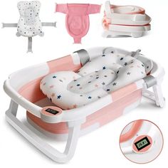 the baby bather is set up in different colors