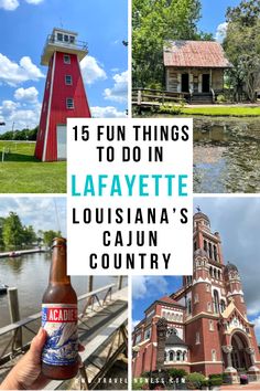 A bright red lighthouse, an old Acadian house in Acadia Village, drinking a beer on the bayou and the oldest cathedral in Lafayette, Louisiana. Things To See In Louisiana, Lafayette Louisiana Things To Do In, Louisiana Travel Things To Do, Things To Do In Lafayette Louisiana, La Things To Do, Louisiana Vacation, Hammond Louisiana, Texas Trip, New Orleans Vacation