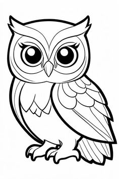 Owl Coloring Page 4 for Kids Free Owl Coloring Pages, How To Draw Owl, Owl Outline, Owl Templates, Owl Coloring, Owl Craft, Owl Clip Art, Owl Kids, Owl Coloring Pages