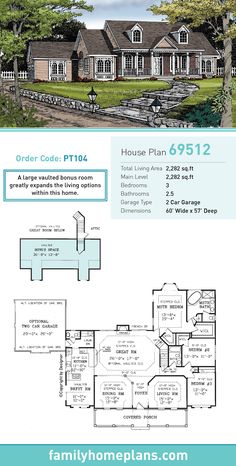 the floor plan for this home is shown in blue and white, with two story houses on