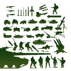 Conjunto de itens militares Vetor Premiu... | Premium Vector #Freepik #vector #homem #fogo #caminhao #silhueta Premium Vector