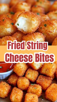 Easy Fried String Cheese Bites Pepper Jack Cheese Bites, Easy Cheese Bites, Homemade Fried Cheese Sticks, Cheese Sticks With String Cheese, Recipes With String Cheese, String Cheese Recipes, Cheese Fingers, Fried Cheese Bites, Cheesy Appetizers