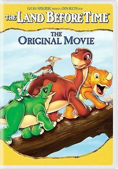 the land before time movie dvd with an image of various animals on a tree branch