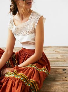 Mode Prints, Bohemian Skirt, Diy Vetement, Estilo Hippie, Maxi Skirt Boho, בר מצווה, Bohol, Skirt Maxi